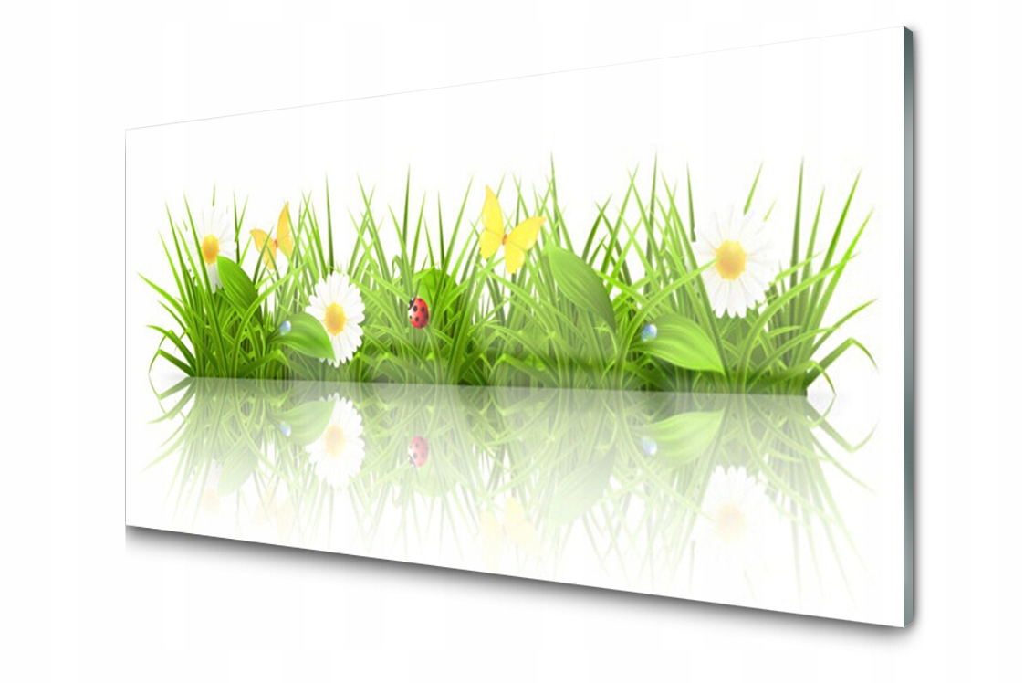 

Panel szklany dekor Trawa Motyle 140x70 + Klej