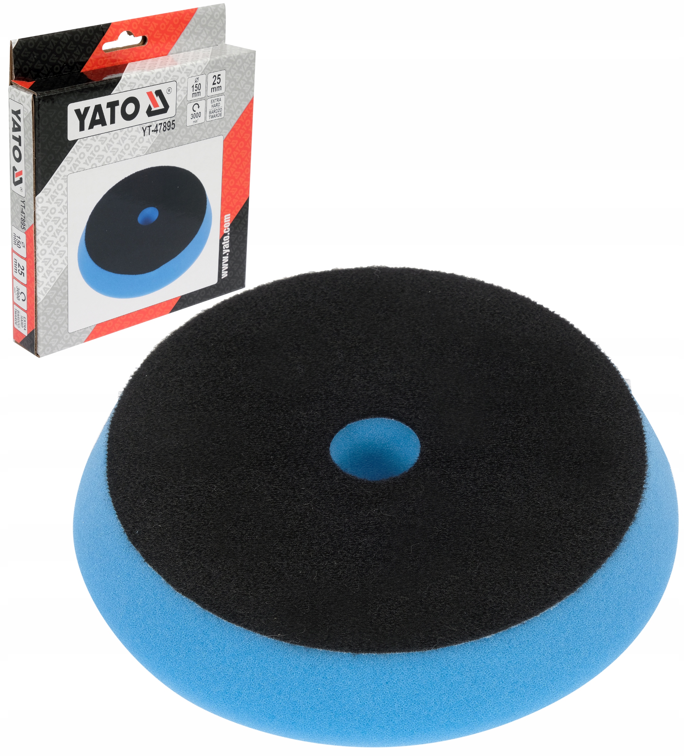 Gąbka Pad Polerski Na Rzep 130x150mm B.twarda Yato