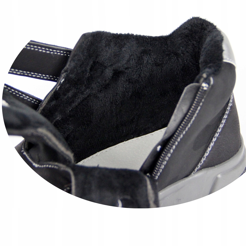 TRZEWIKI CHŁOPIĘCE BUTY OCIEPLANE ODBLASKI RZEP 31 Kolor czarny