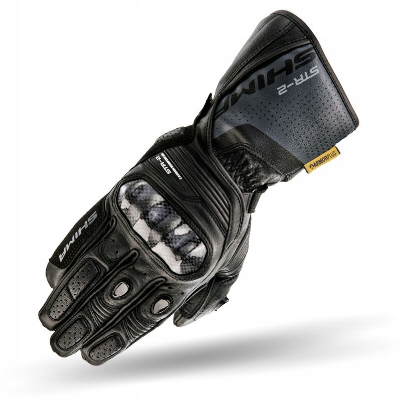Kožené športové motocyklové rukavice Shima STR-2 Black XL
