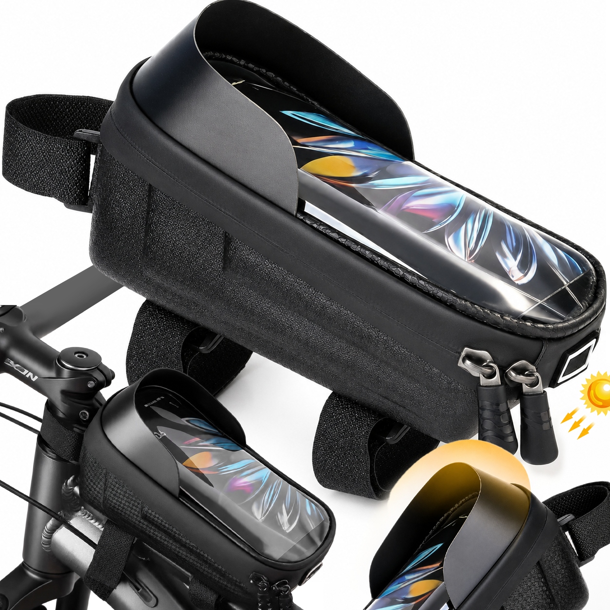 Torba Rowerowa Na Ramę Z Uchwytem Etui Na Telefon Gps Wodoodporna Sakwa