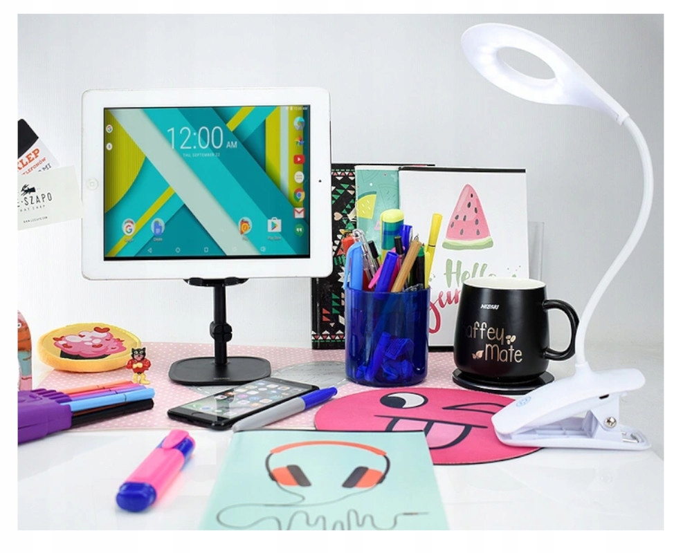 LAMPKA LED KLIPS BEZPRZEWODOWA KOMPAKTOWA DO NAUKI Długość/wysokość 40 cm