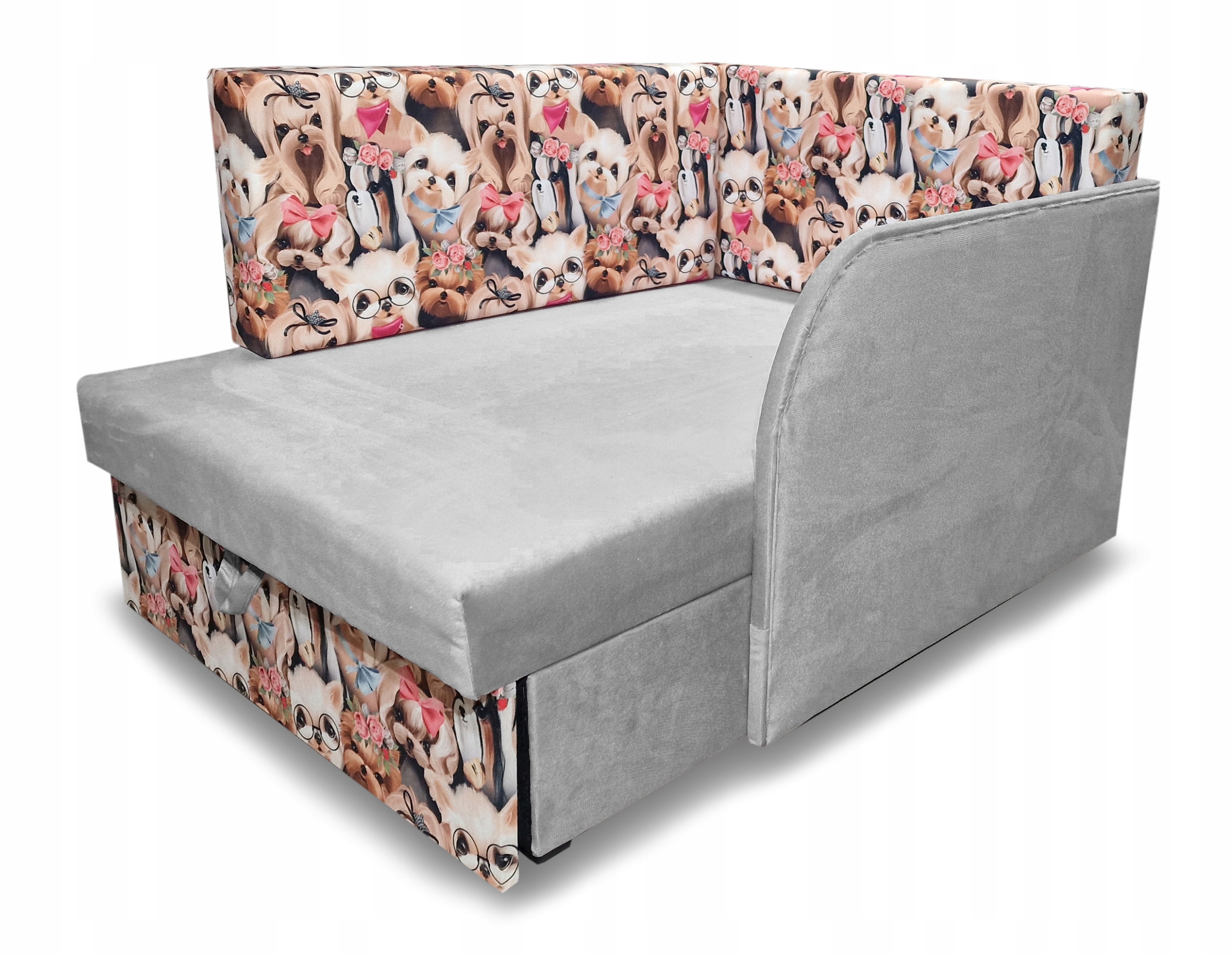 Nowoczesne łóżko dziecinne z piankowym materacem - Fotel rozkładany, pieski Marka INFERNO Meble