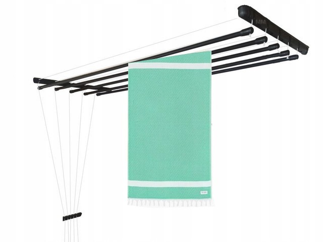 Levně Sušák Stropní Koupelna Balkon 140 Cm 5pr Černá