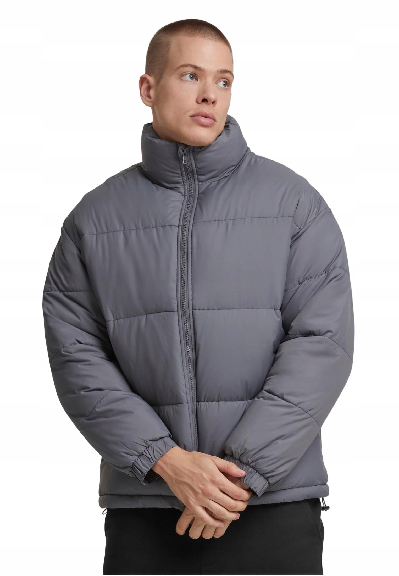 Bunda Urban Classics Basic Puffer péřová šedá bez kapuce 5XL