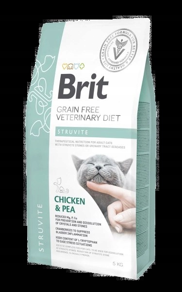 Levně Brit Grain Free Veterinary Diet Cat Struvite Kuře S Hráškem 5kg Brit