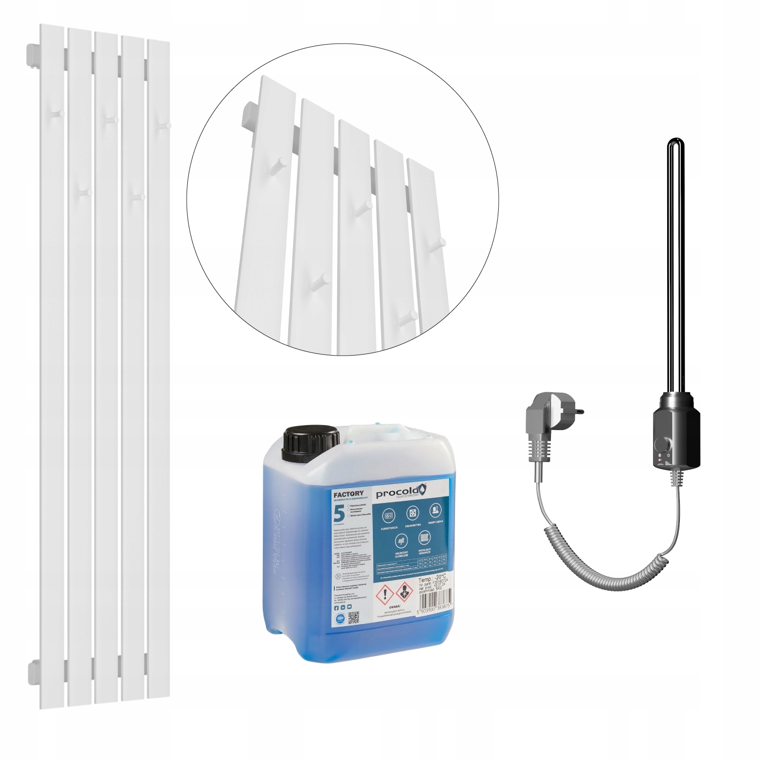 Set Elektrický ohřívač Bellohook 160x38 Bílý Mat Hladký