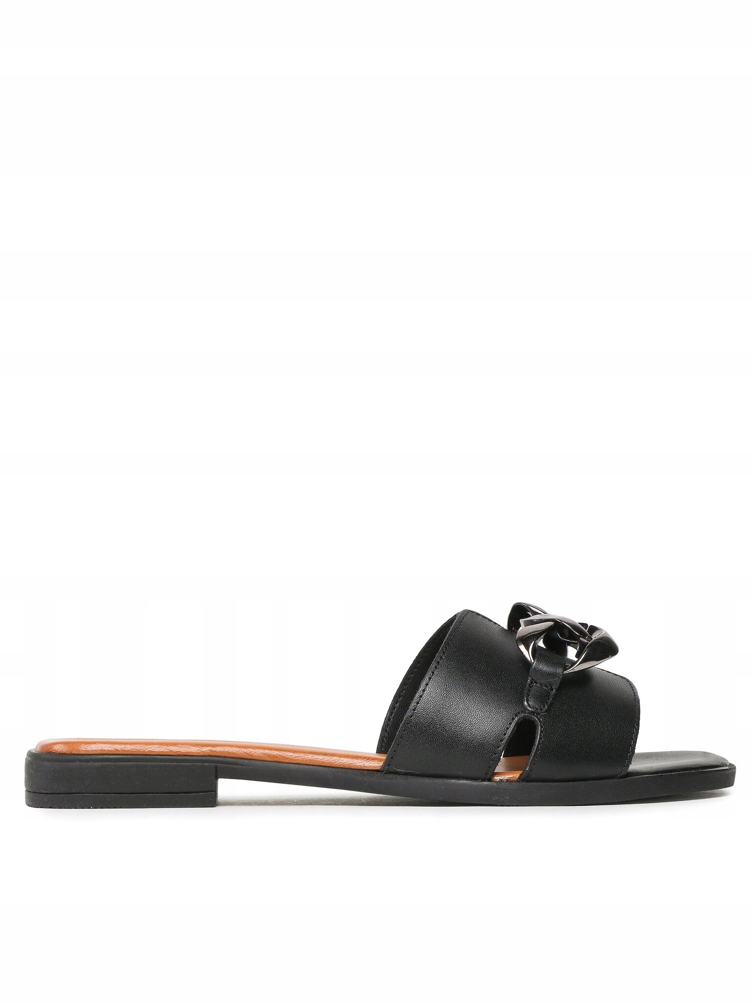 LASOCKI Skórzane klapki WI16-MENA-04 Black Marka Lasocki