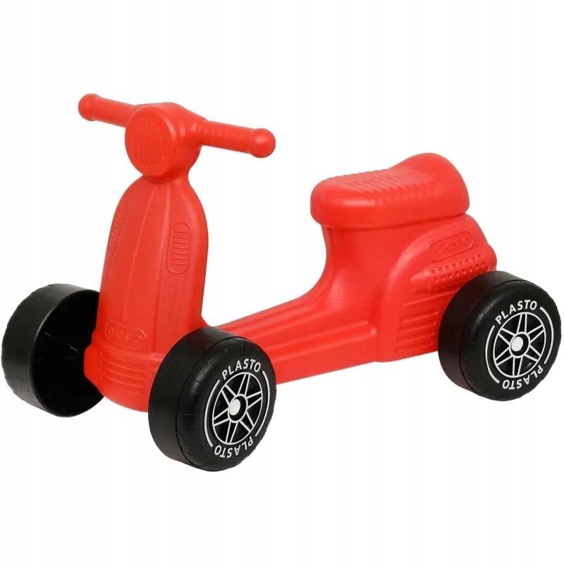 Plasto Hulajnoga Czterokołowa Z Cichymi Kółkami 60KG 18M+ Czerwona