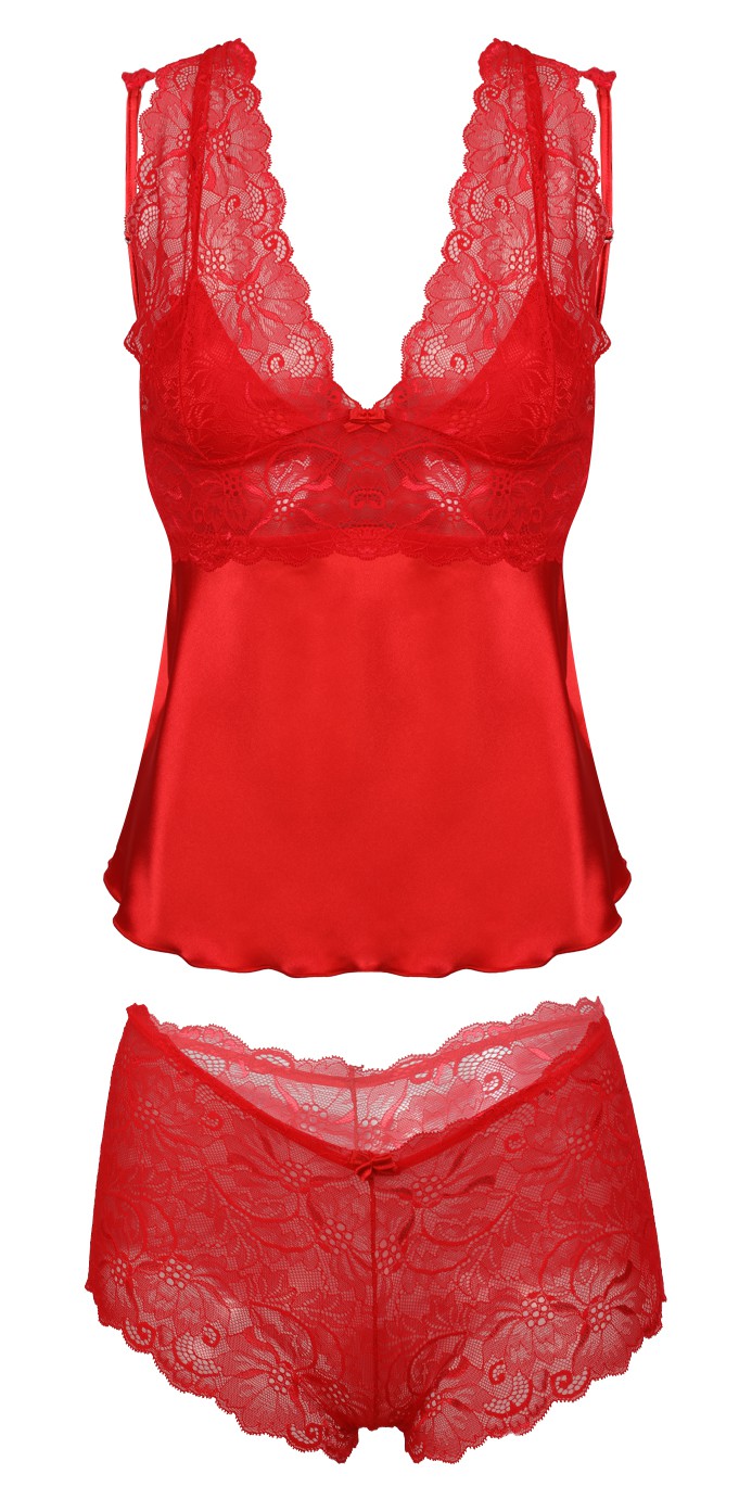 

Komplet Belinda XL, Satyna Czerwony