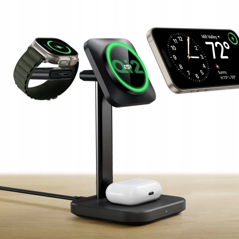 Esr Qi2 3-in-1 Watch Wireless Charging Set Black 2C566A-BK