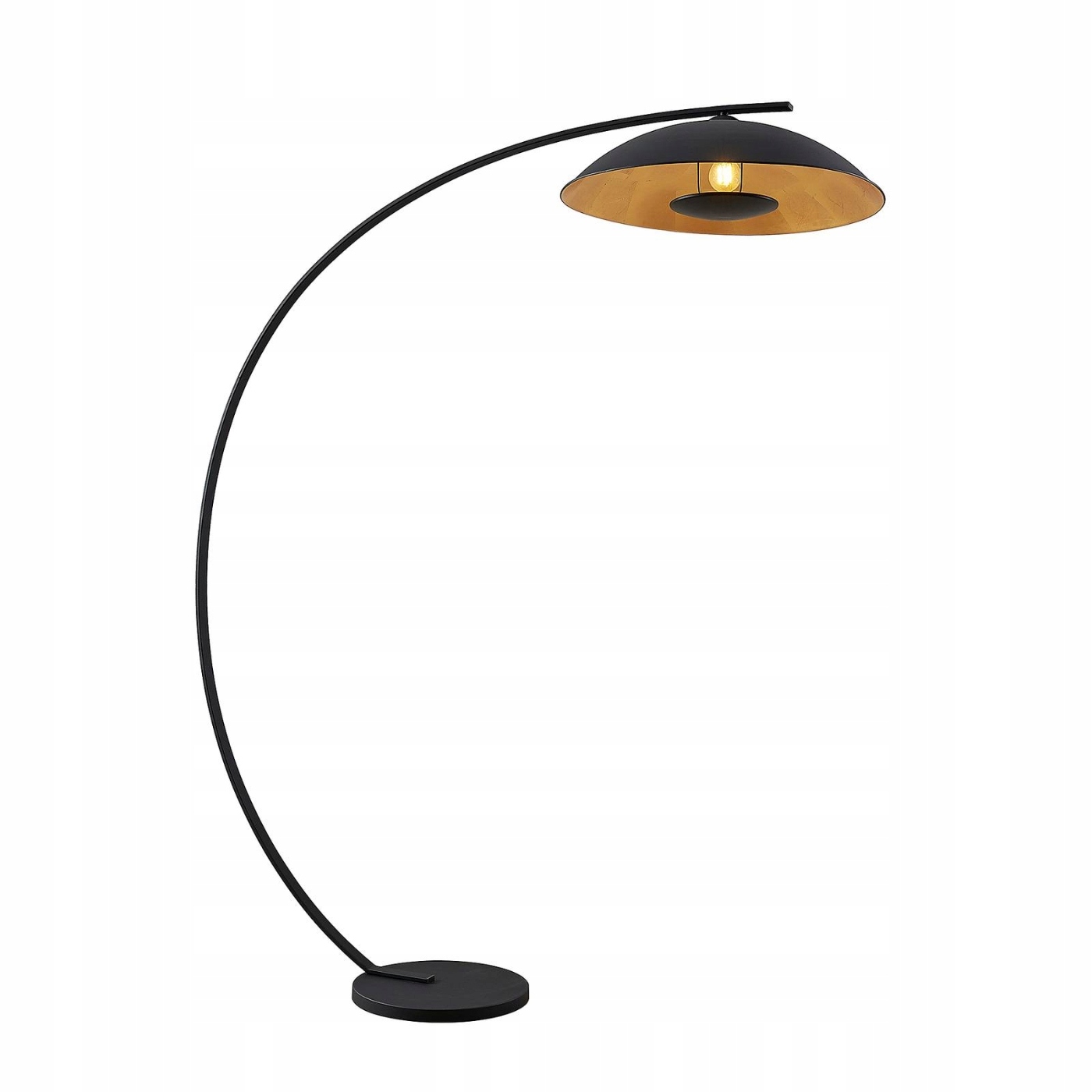 Łukowa lampa podłogowa Emilienne marki Lindby, czarna, kolor złoty, 180 cm