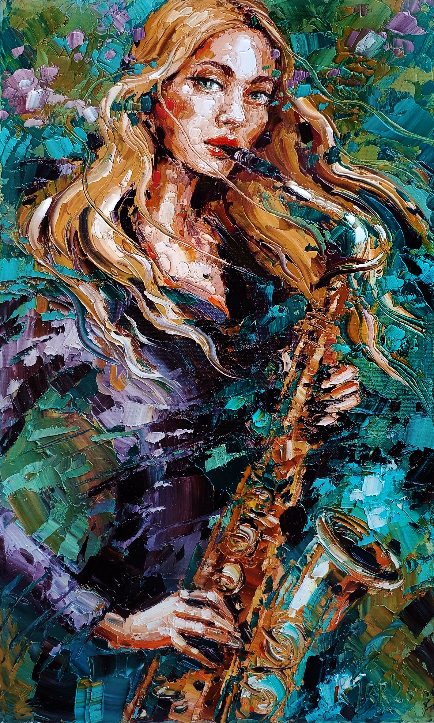 - MUZYKA BEZ SŁÓW - obraz olejny - Krystyna Róż-Pasek