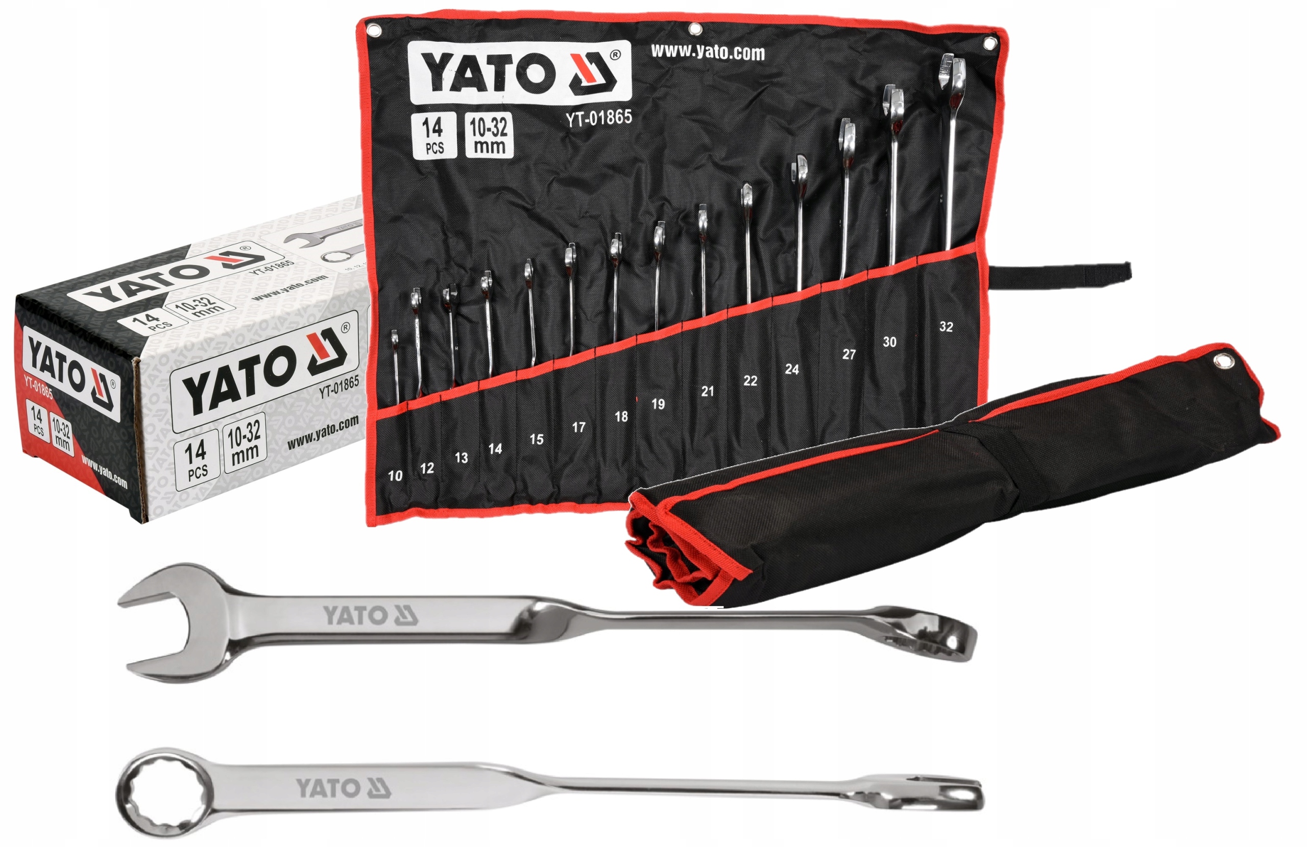 Očkoploché Kľúče Skrútené 10-32 mm Kpl. 14KS Yato YT-01865