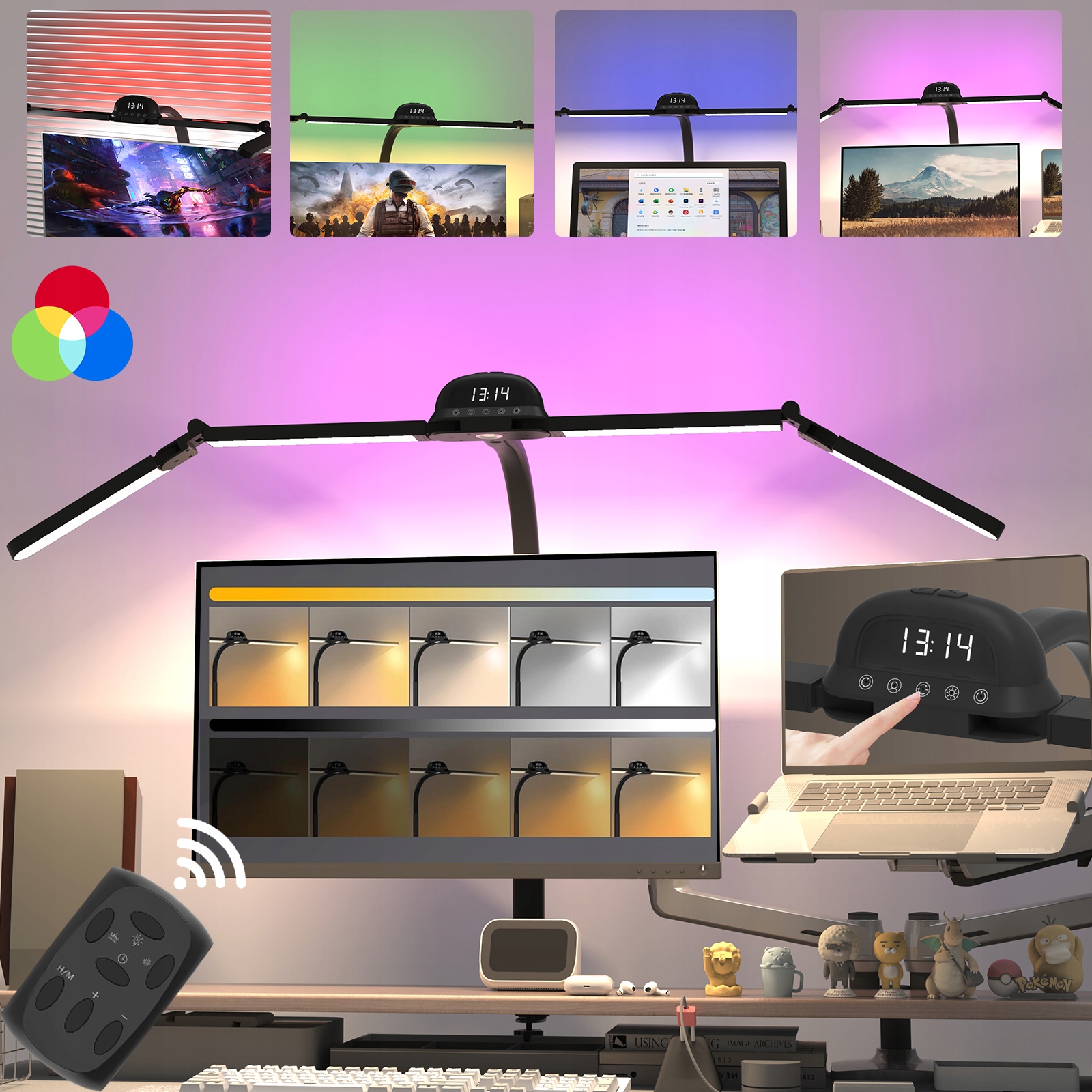 Stolná Lampa Rgb Led S Snímačom Pohybu, Nastaviteľná Školská, Výučba Práce