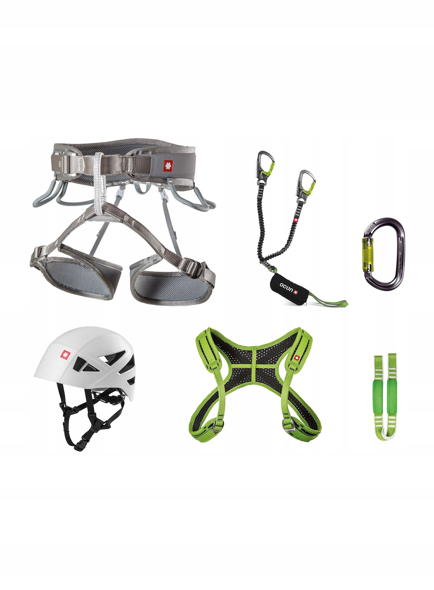 Ferratový set s přilbou Via Ferrata Twist+chest Shard Set, Xs-m, GreySil/Gr