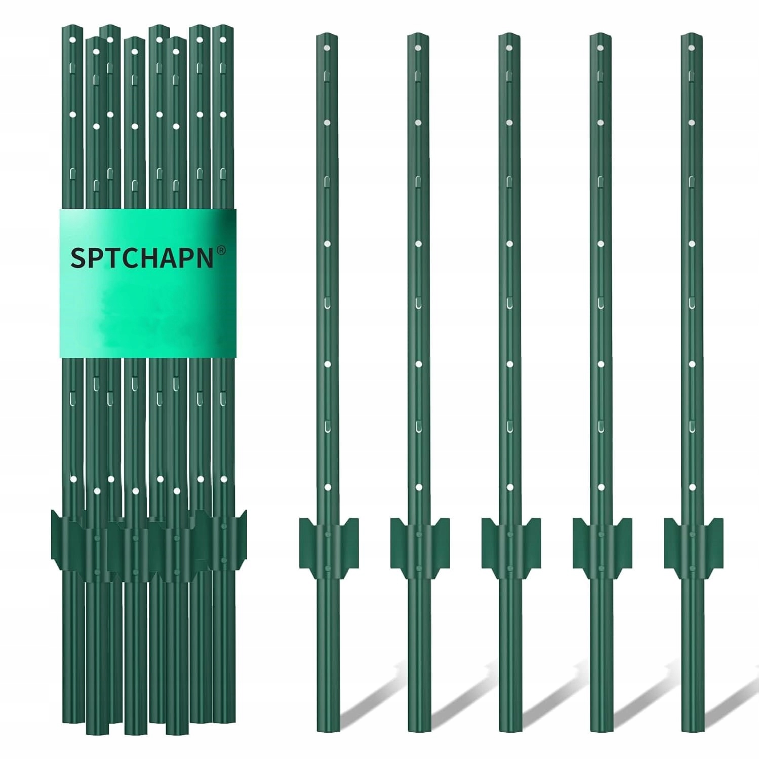Kovový plotový sloupek 10 ks 118 cm zelený Sptchapn