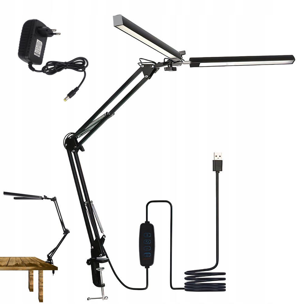 Stmívatelná Led Lampa 24W S Klipem, 3 Barvy, Husí Krk, Ochrana Zraku