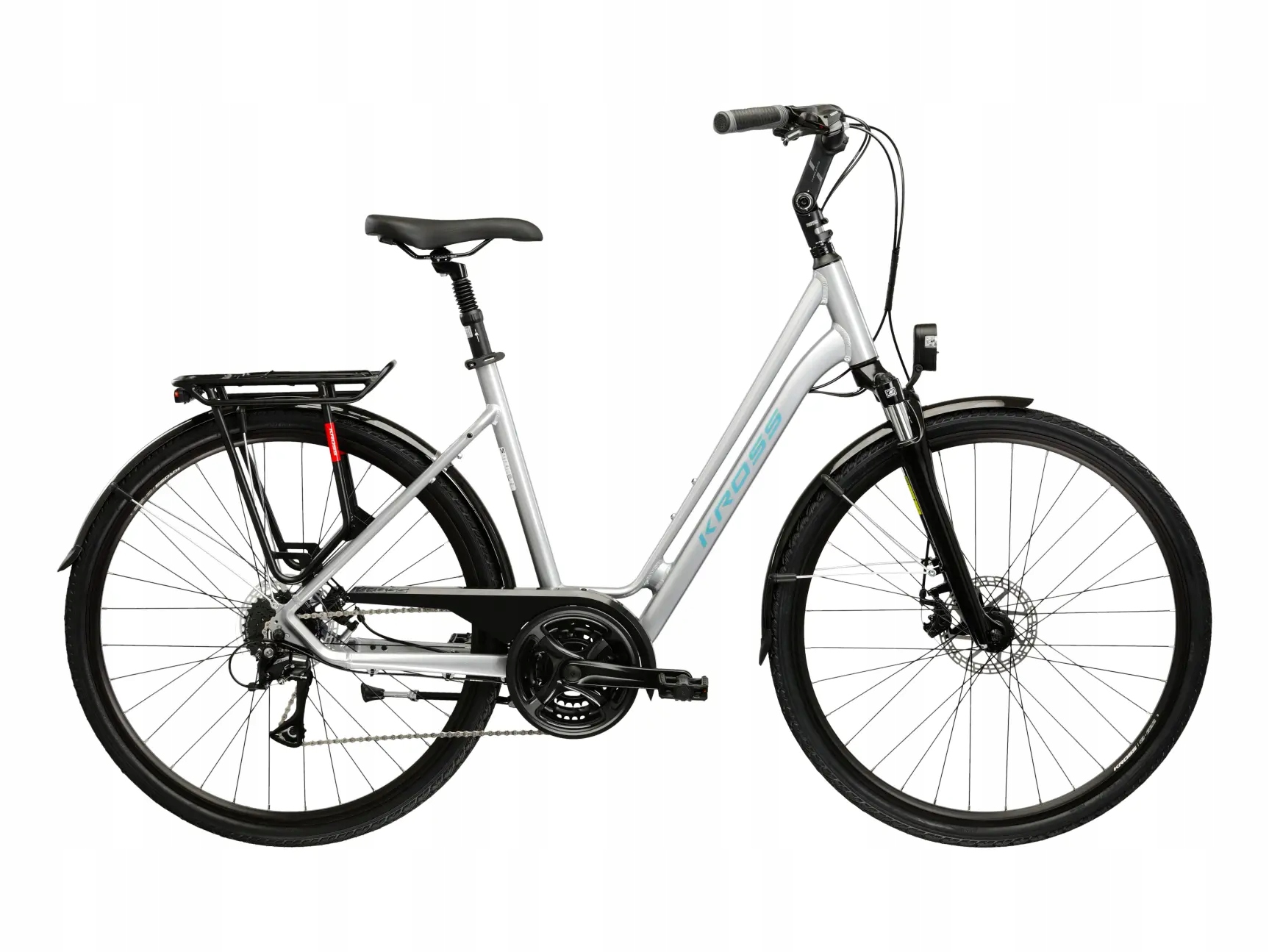 Rower miejski Kross Sentio 3.0 U 28 S-18 srebrny stalowy połysk