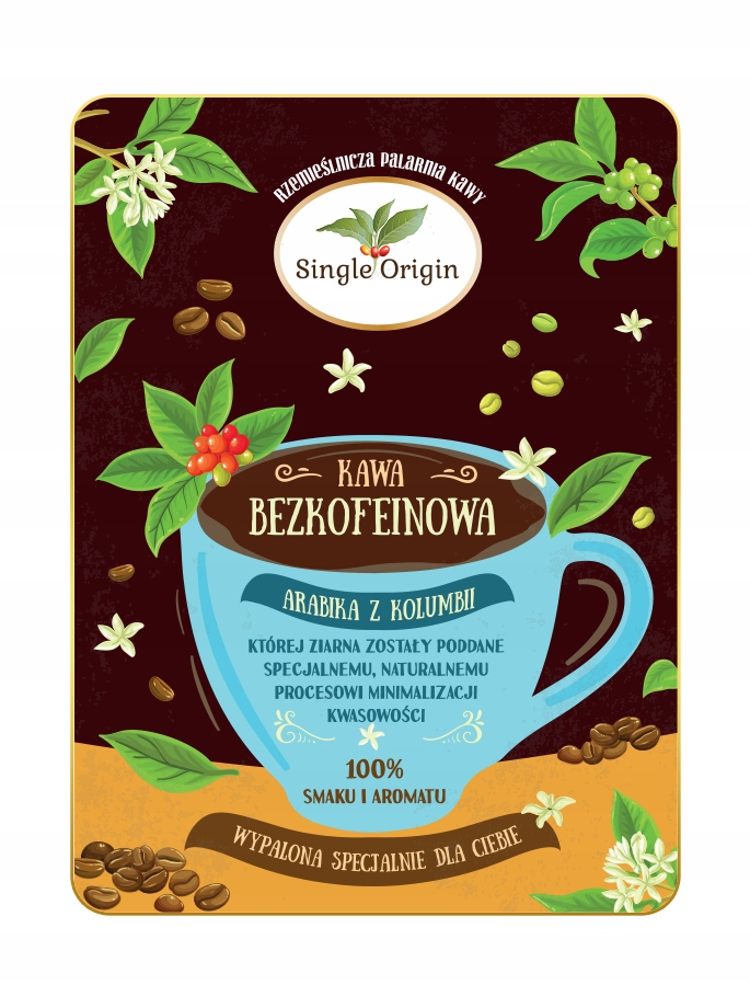 Levně Káva Bez kofeinu Kolumbie Single Origin 1000 g
