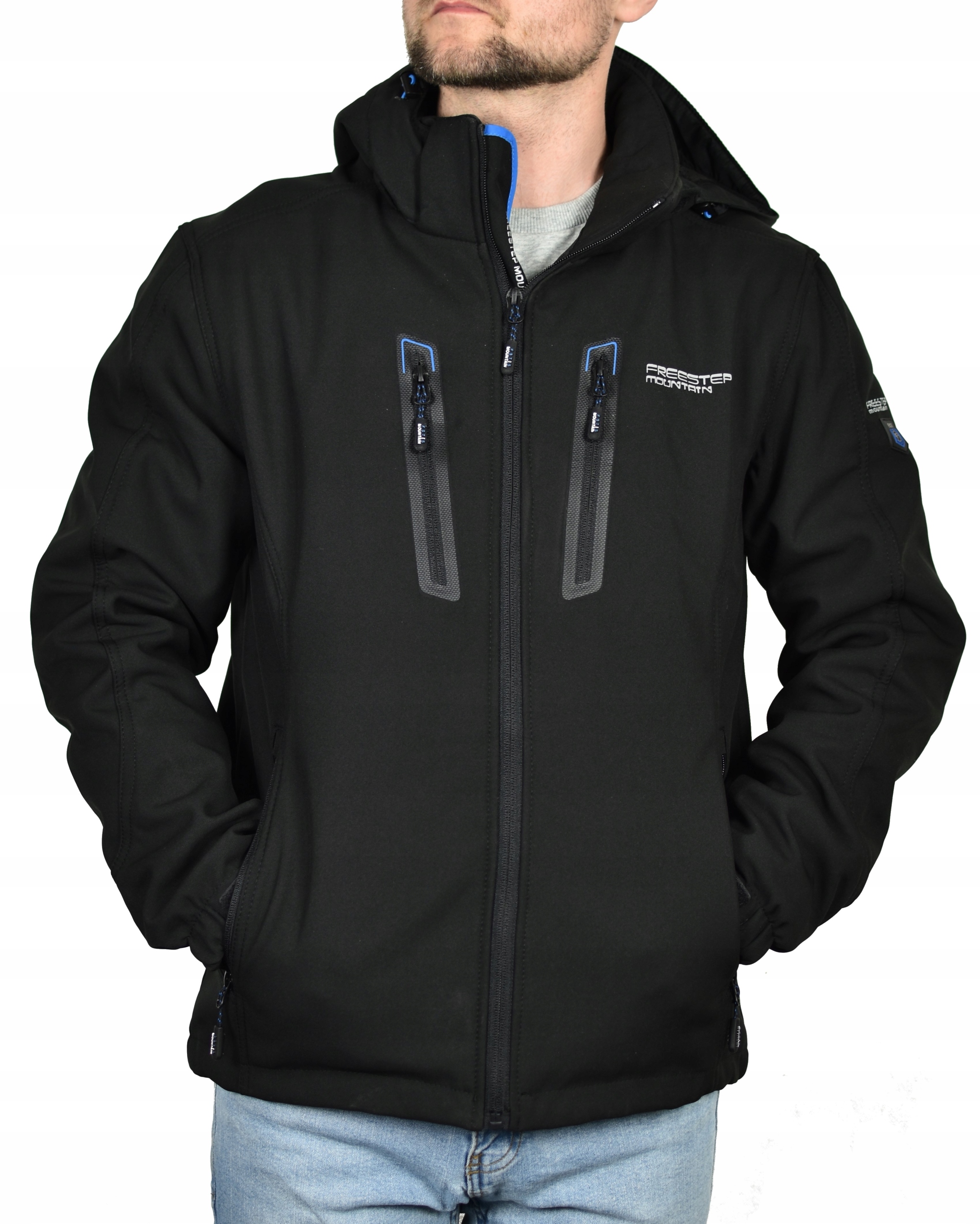 8XL-KURTKA MĘSKA SOFTSHELL PRZECIWDESZCZOWA WIOSENNA/JESIENNA PLUS SIZE Marka Freestep