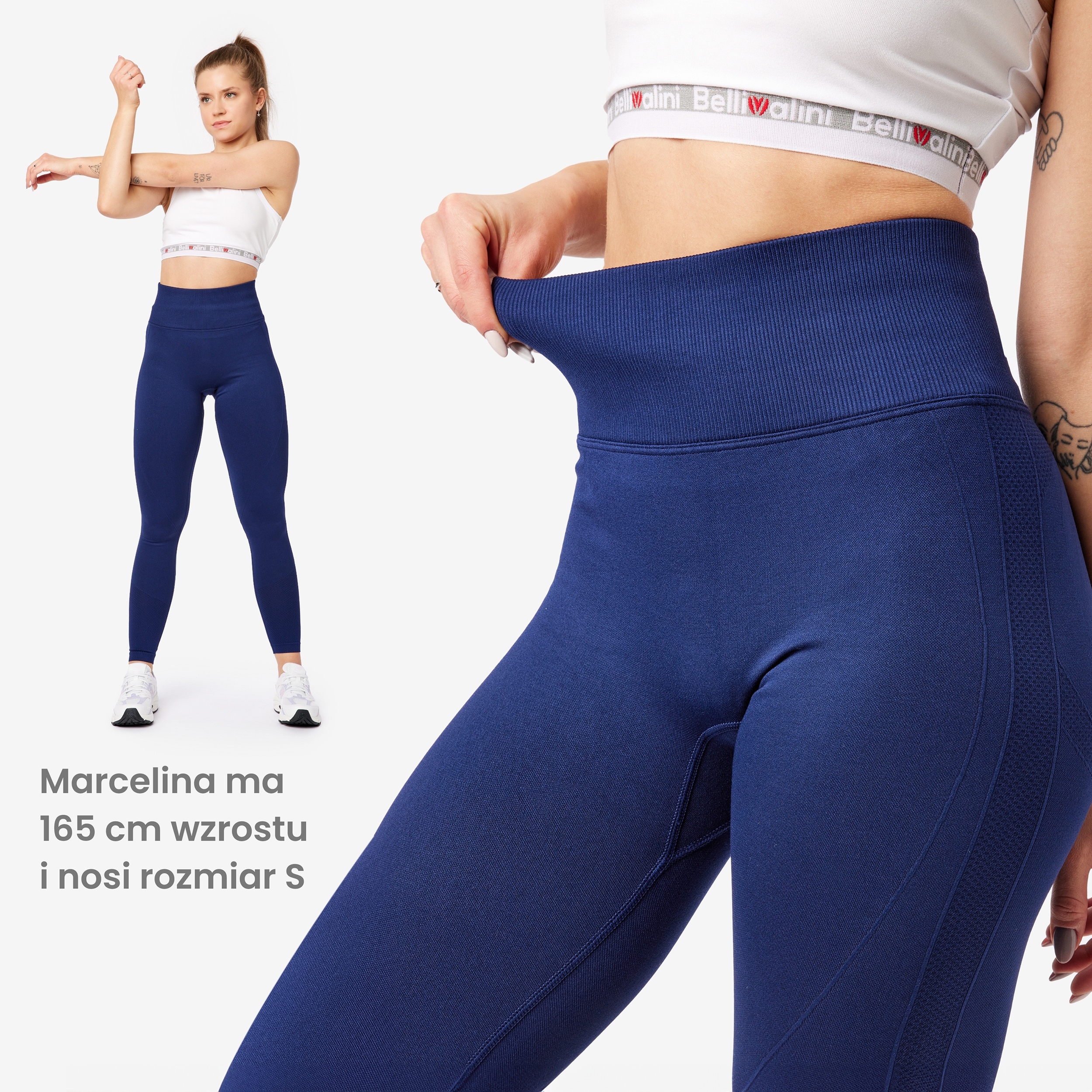 Bellivalini Legginsy Push Up wysoki stan Bezszwowe BLV50-254 L Marka Bellivalini