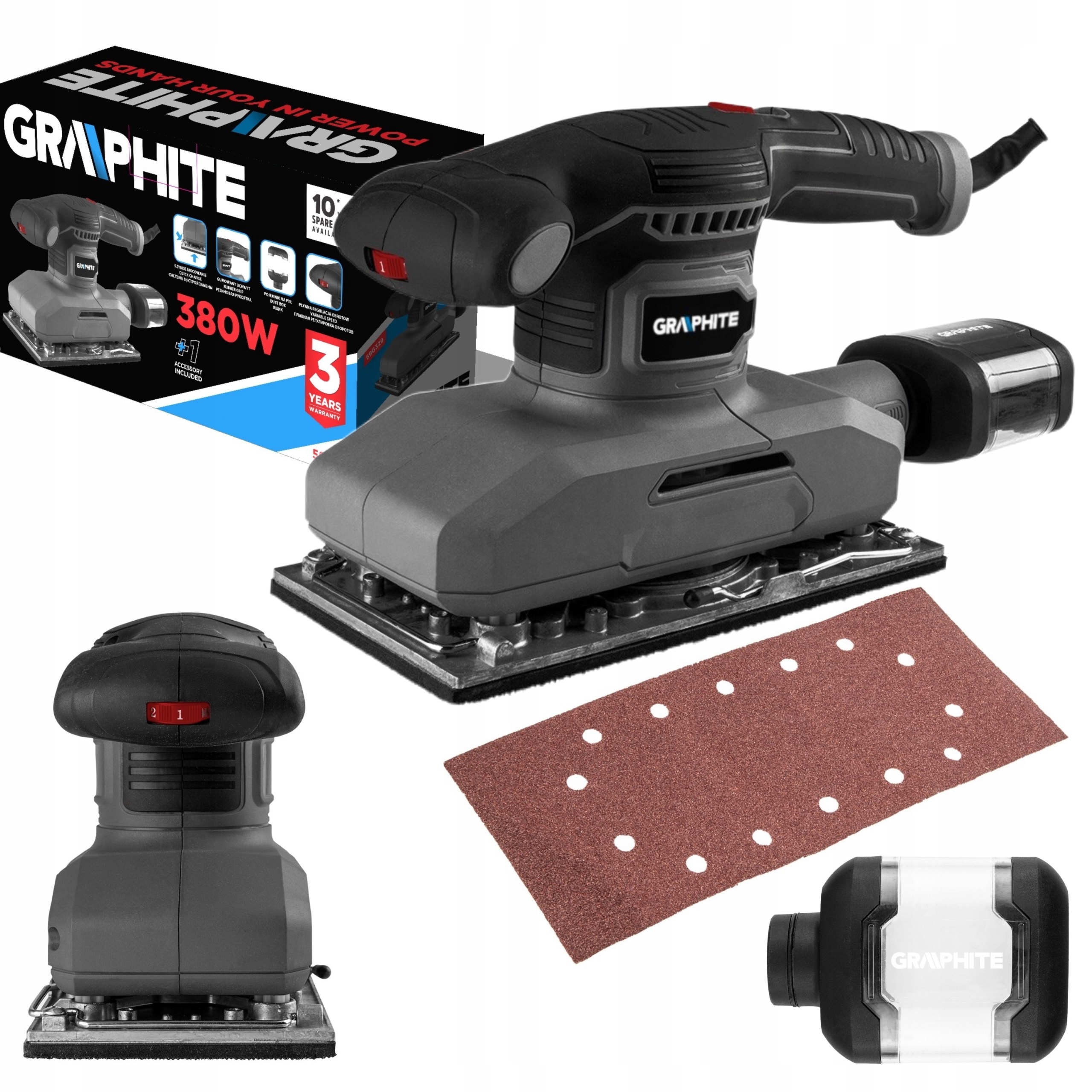GRAPHITE орбітальна шліфувальна машина 380 Вт 115x230 мм