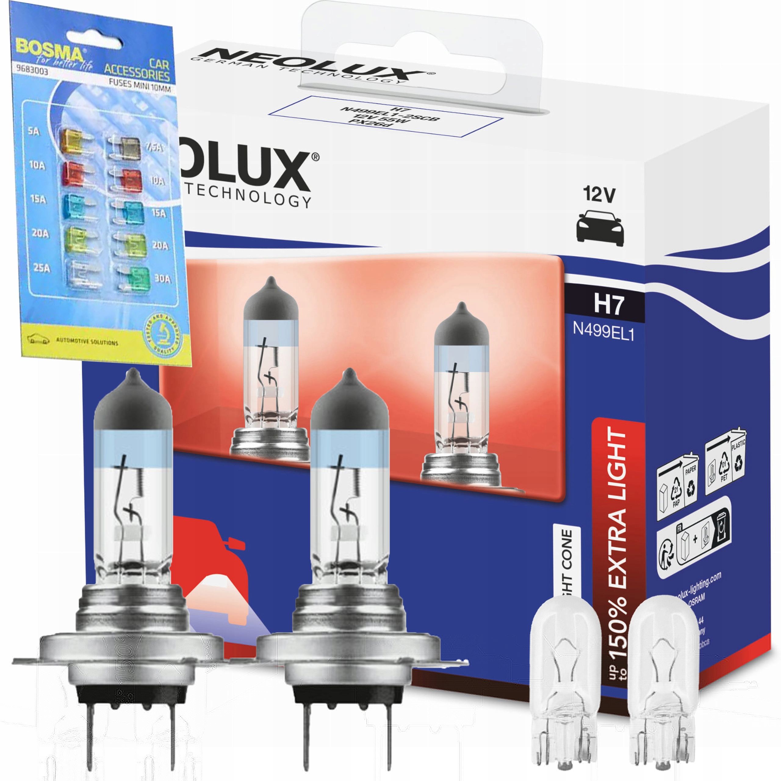 

2x Żarówki H7 Neolux Osram +150% Extra Light W5W