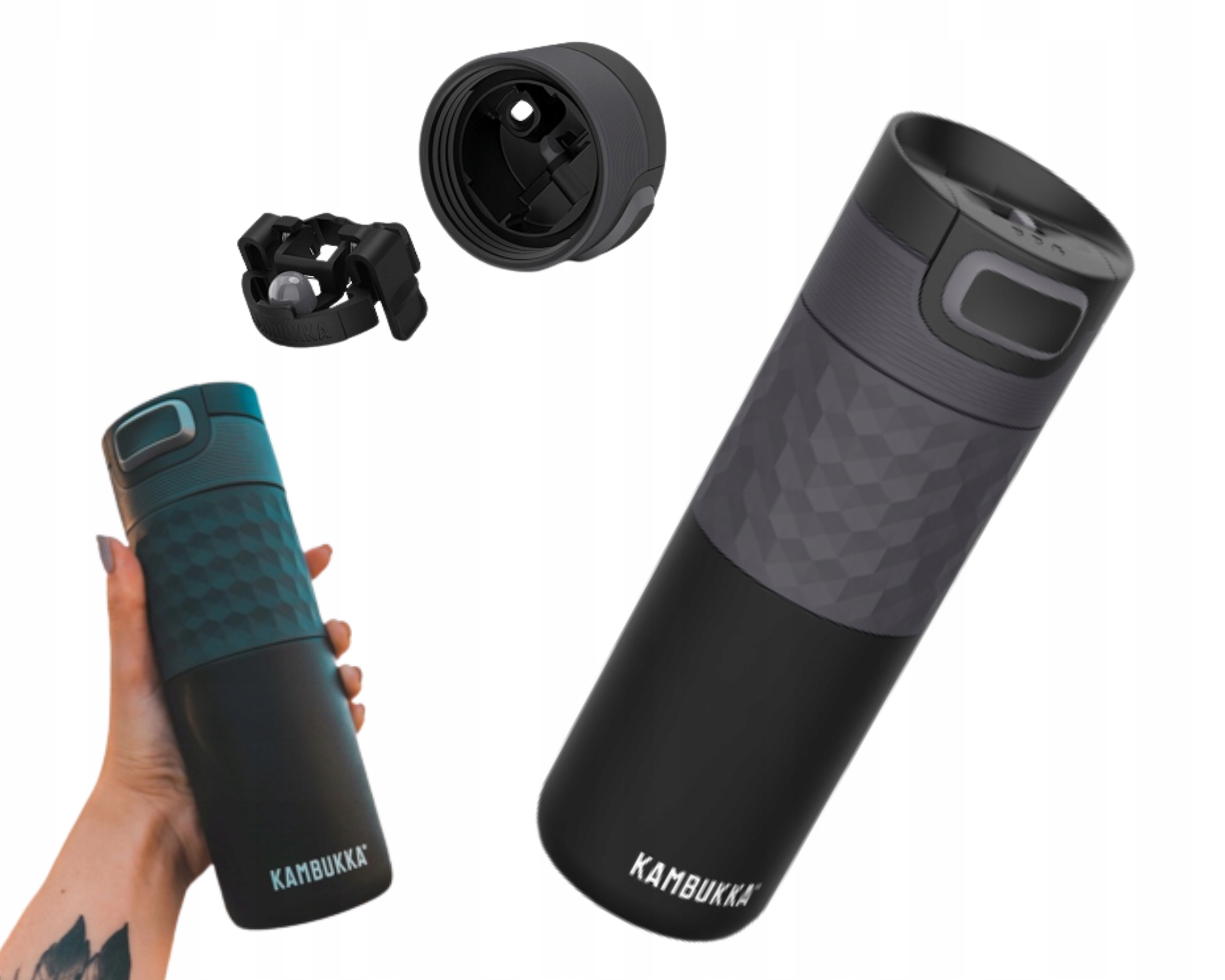 Kubek Termiczny Termos Kambukka Etna Grip 500 ML Czarny Na Kawę Herbatę
