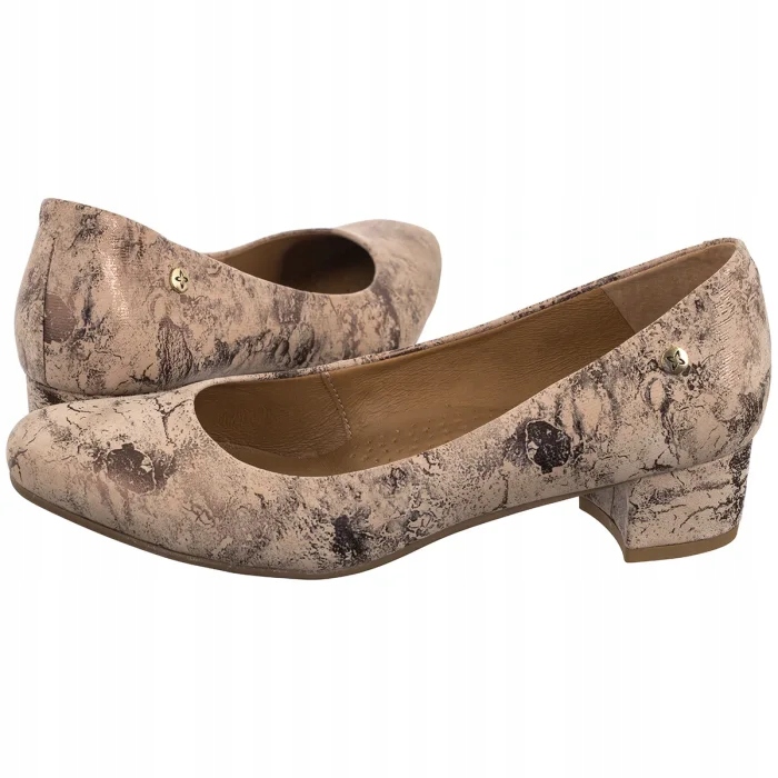 Dámské lodičky na podpatku Maciejka Béžovo-zlaté 03330-44/00-1