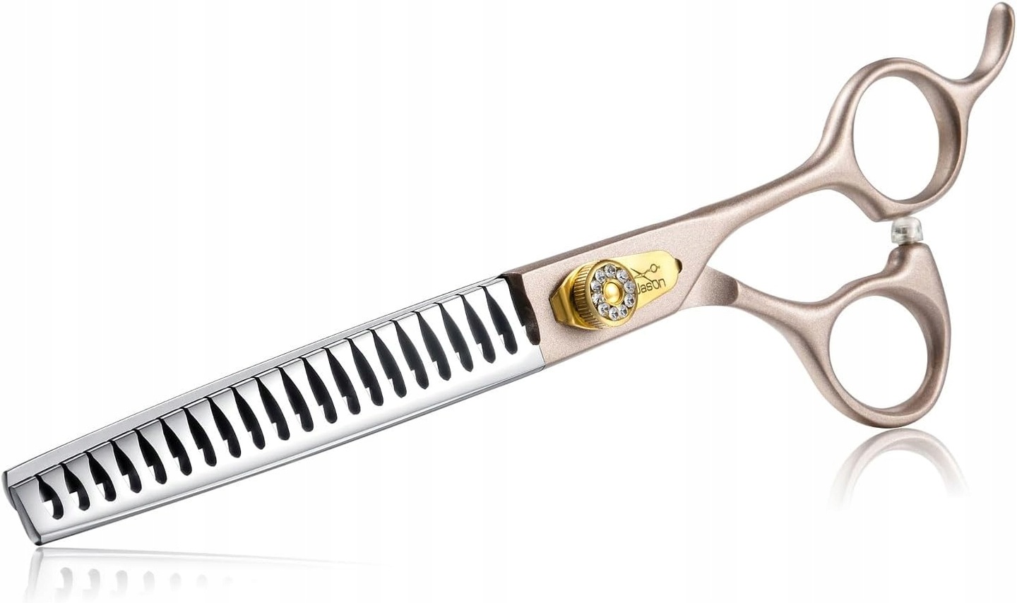 Jason Nůžky Grooming pro psy 7" 21 zubů Japonská Ocel Růžové zlato
