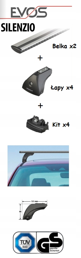 BAGAŻNIK DACHOWY Renault Koleos od 2008-2014 roku Kolor srebrny