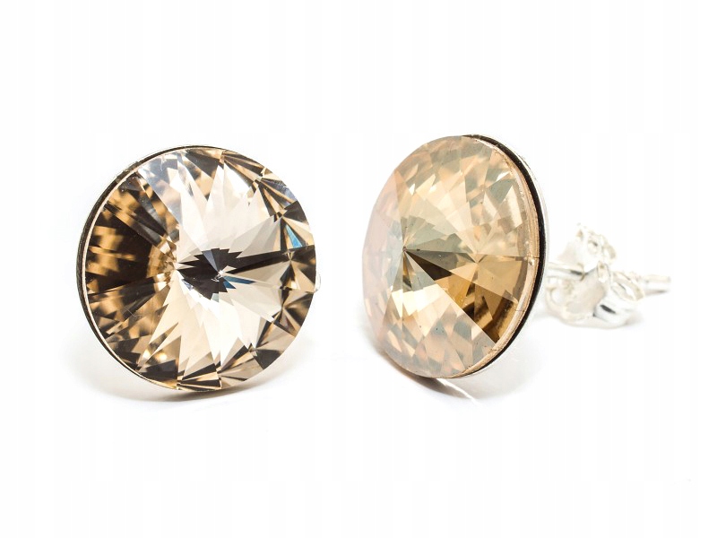 

Srebrne Kolczyki z kr. Swarovski Rivoli 12 Lctop