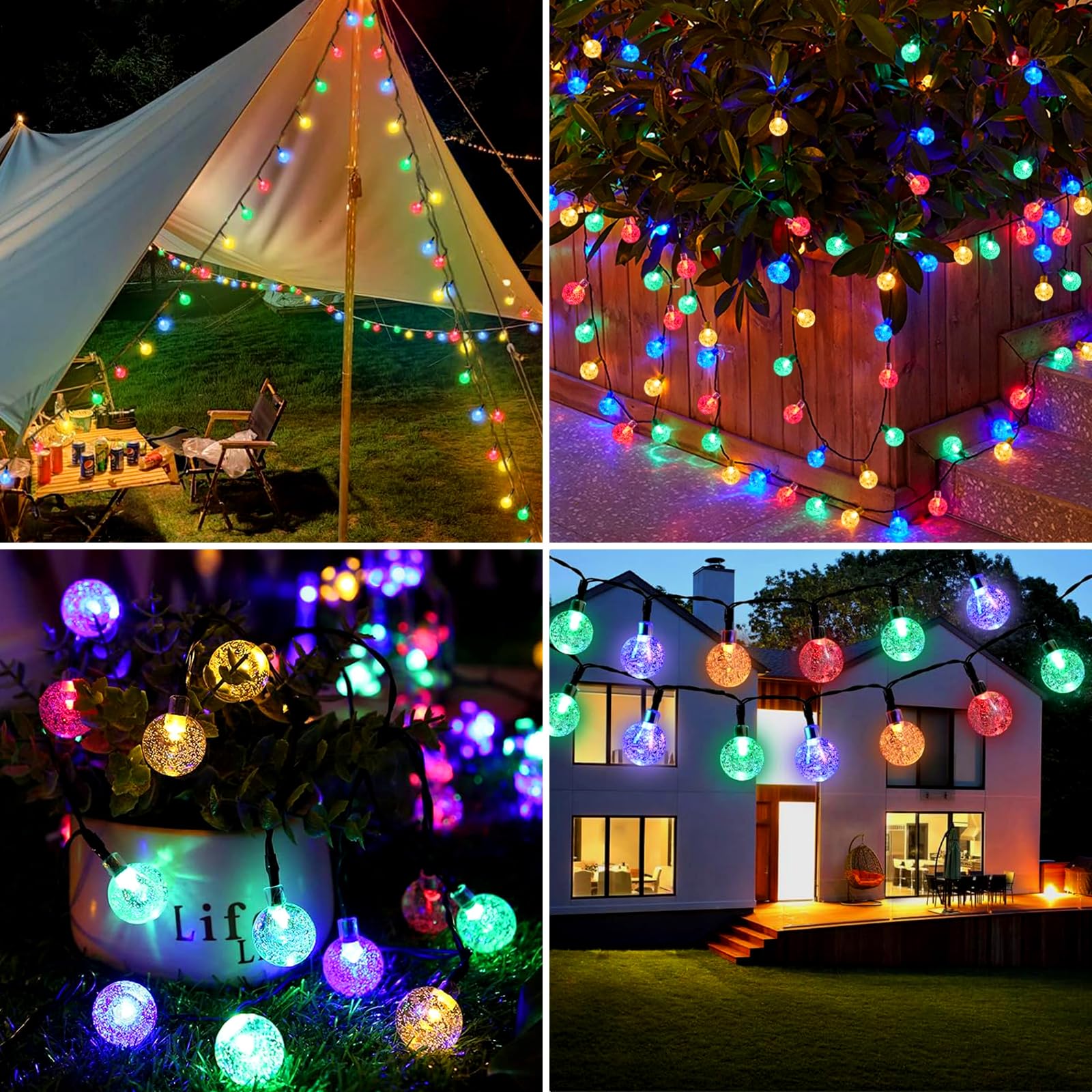 Lampki Solarne Łańcuch 100 LED 12M Wodoodporne Do Wnętrz i Na Zewnątrz — miniatura 2