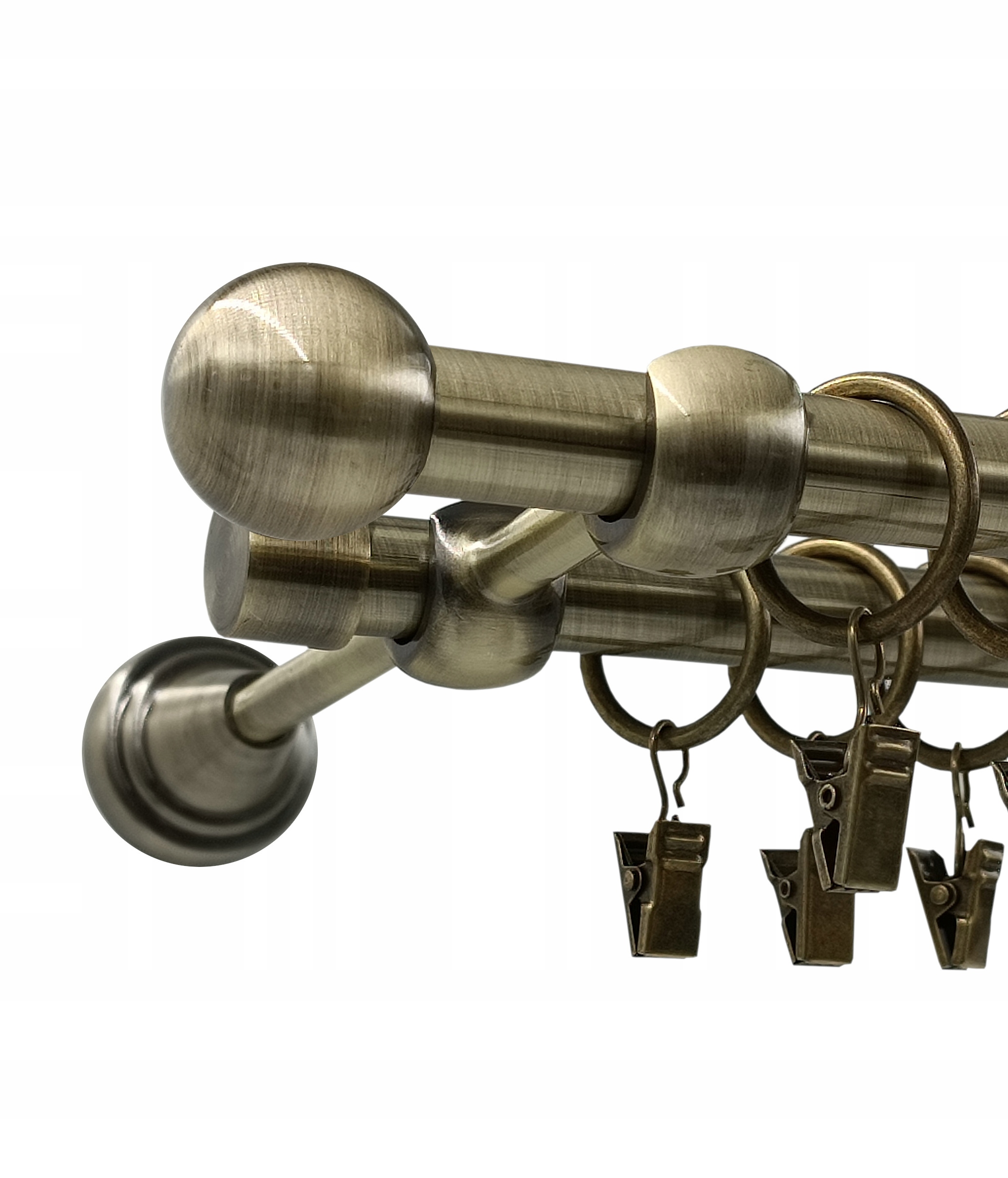 garnýž dvojitá Zlato Antik 16+16 mm Kulička 360 cm