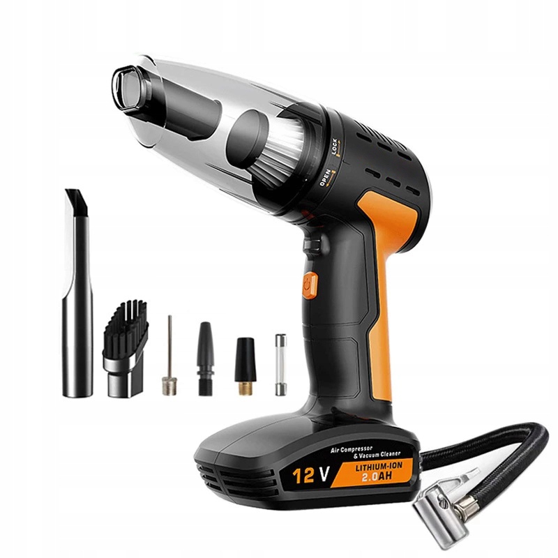 ODKURZACZ SAMOCHODOWY 4W1 z pompą powietrza