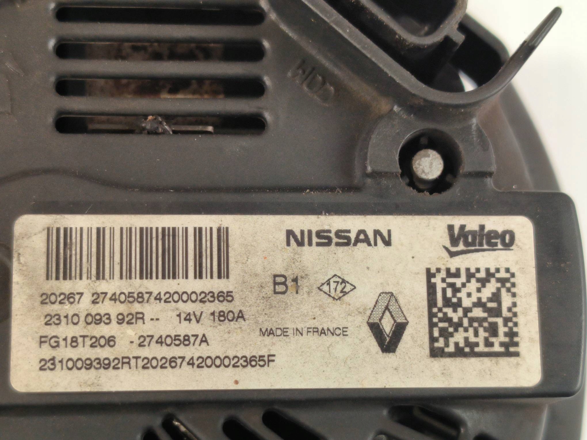 ALTERNATOR 231009392R DACIA DOKKER F67