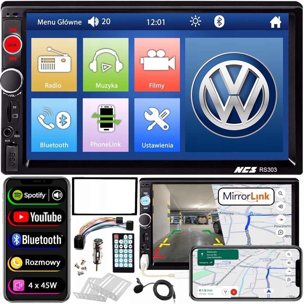 Autorádio 7" pre Vw Polo MK4 2001 2009 Bt