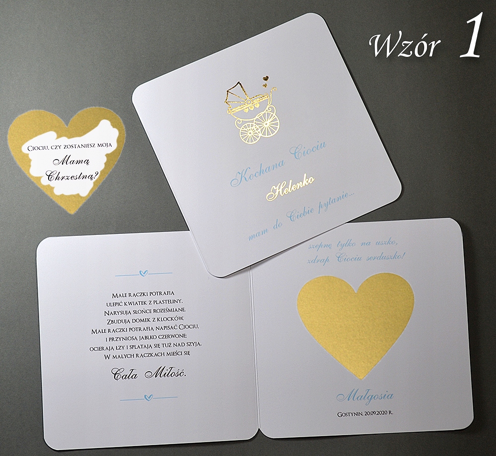 Prośba Pytanie Zdrapka Chrzestnej PERSONALIZOWANA Wysokość produktu 14.2 cm