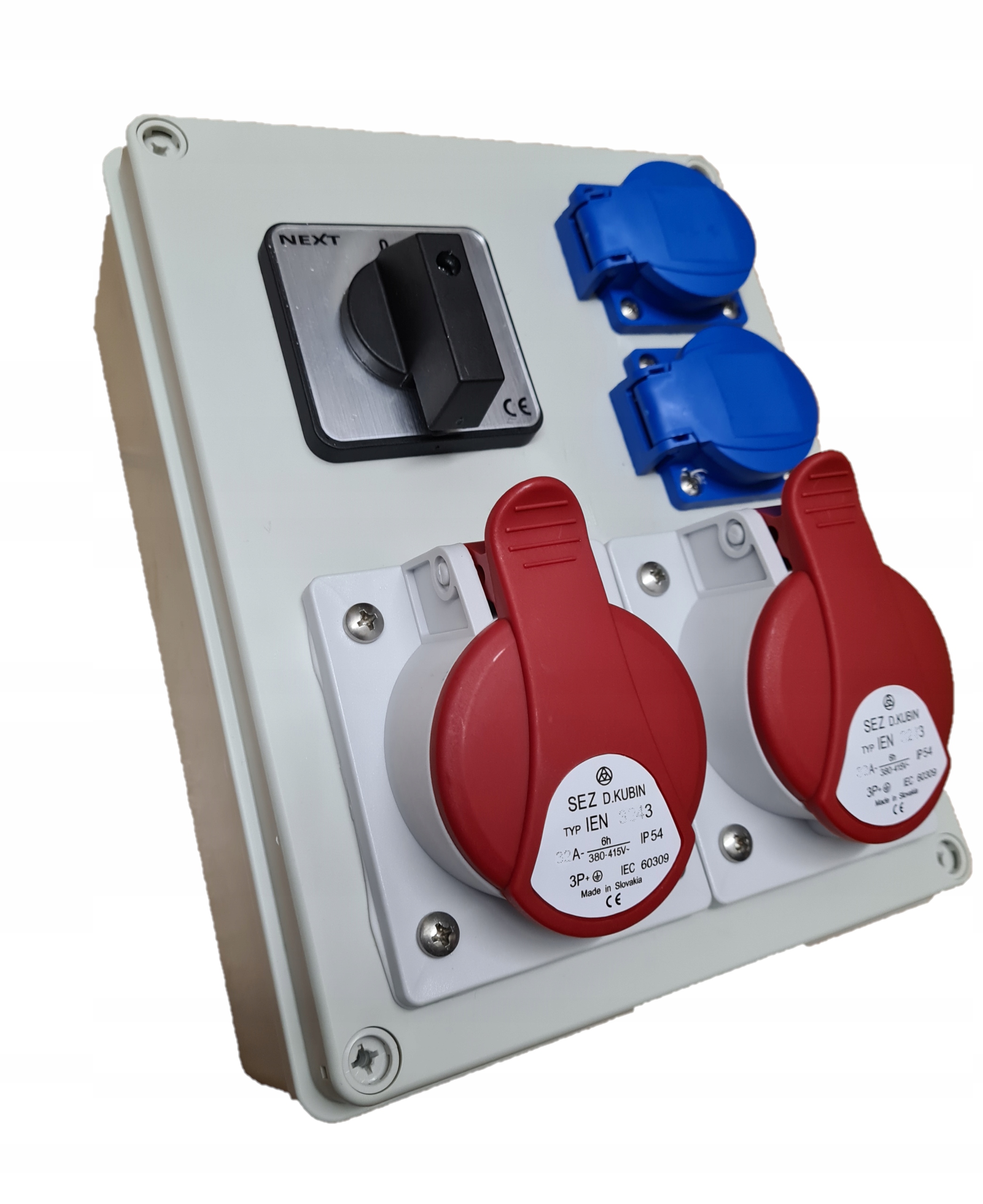 ROZDZIELNICA BUDOWLANA 2x32A 4P 2x230V wył 0-1 Marka SCE