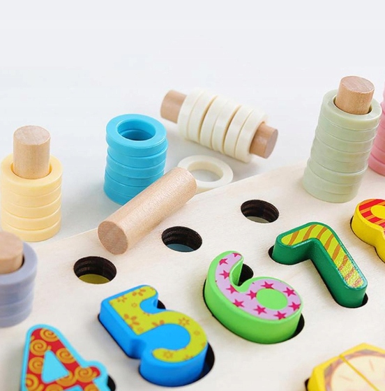 Liczydło Cyfry Owoce Drewniane MONTESSORI Nauka Zabawka Do Liczenia Nauki Marka Luno