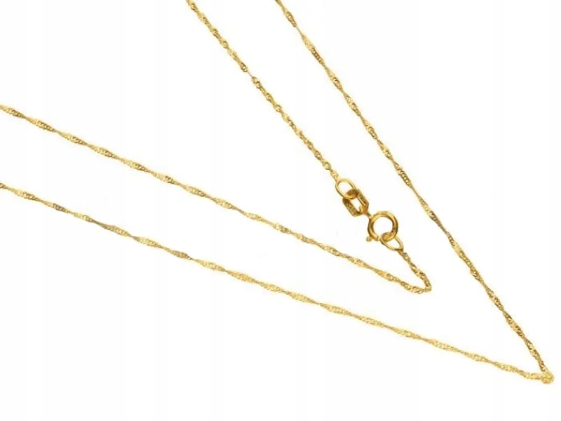 Elegantní model singapurského zlatého řetízek 585 pro každodenní dárek R45 14k