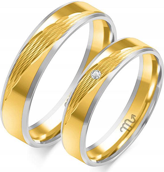 Zlatý snubní prsten gravírovaný 585, 29 30 31, klasický lesklý vzor
