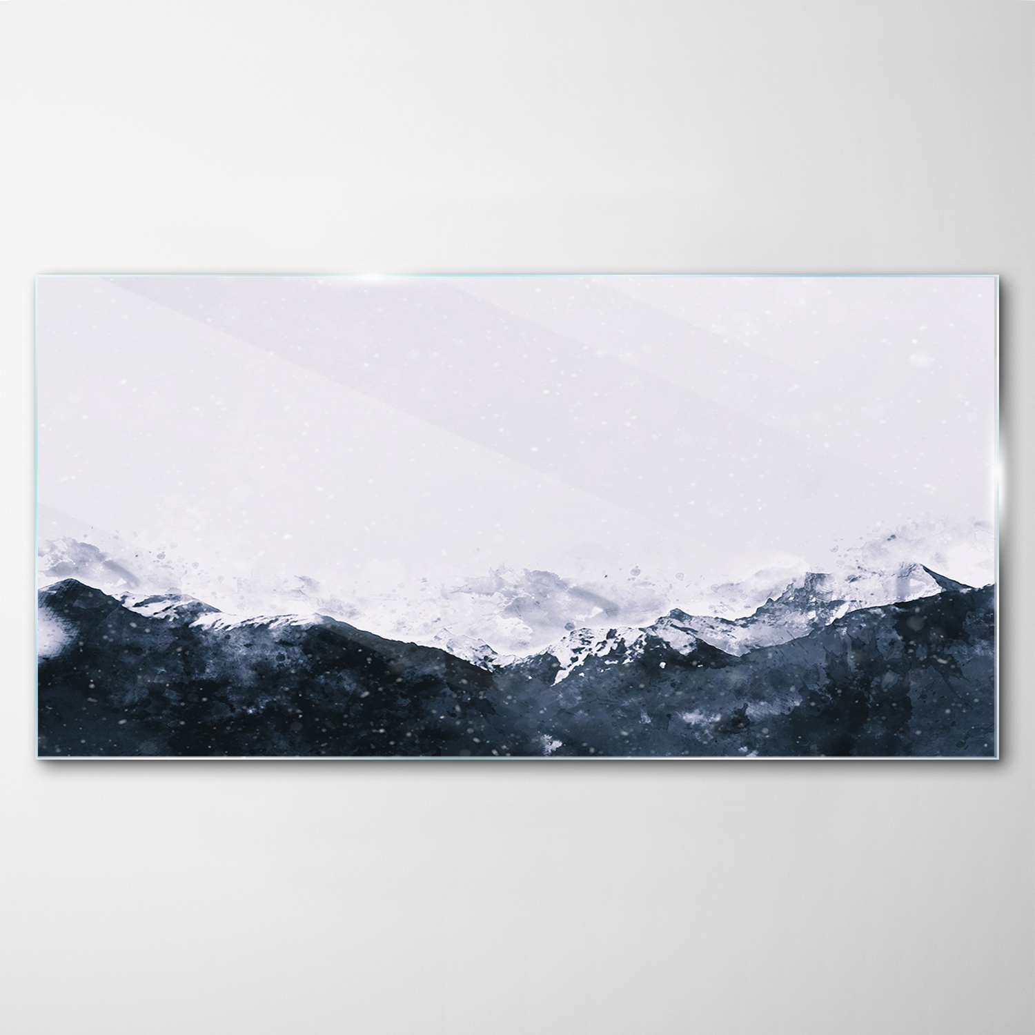 Obraz na skle Dekor hory Zima Akvarely 140x70