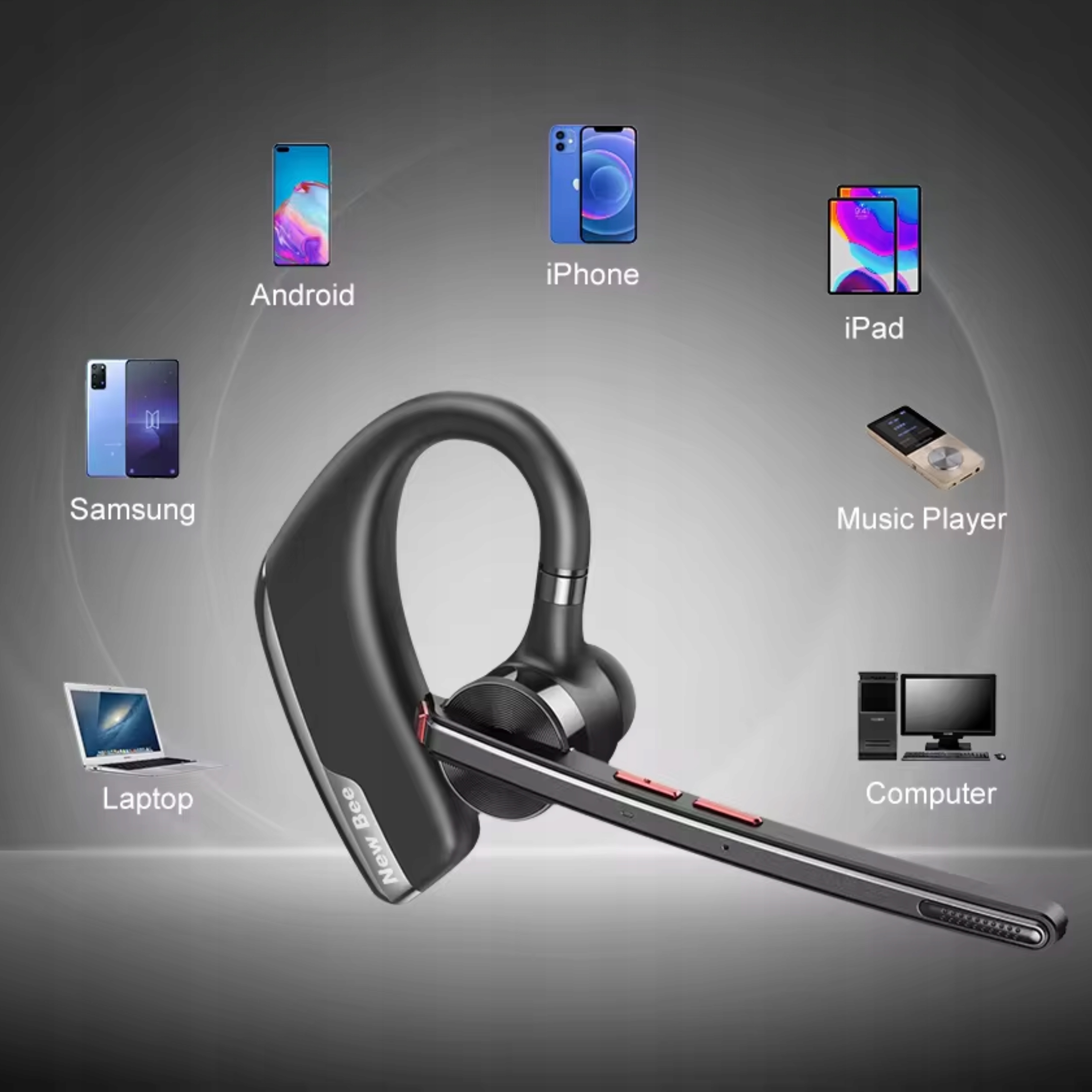 Bezprzewodowy zestaw słuchawkowy Bluetooth 5.2 New Bee M51 Marka New Bee