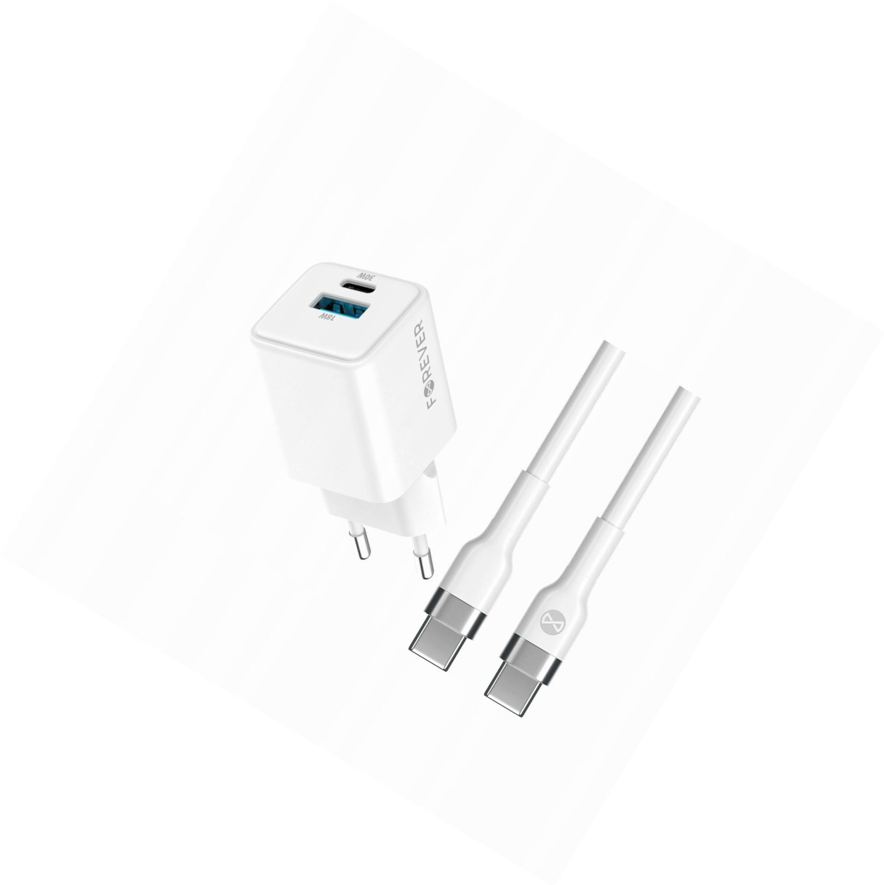 Szybka ładowarka GaN 30W Usb i Usb-c z kablem do Samsung Galaxy S23