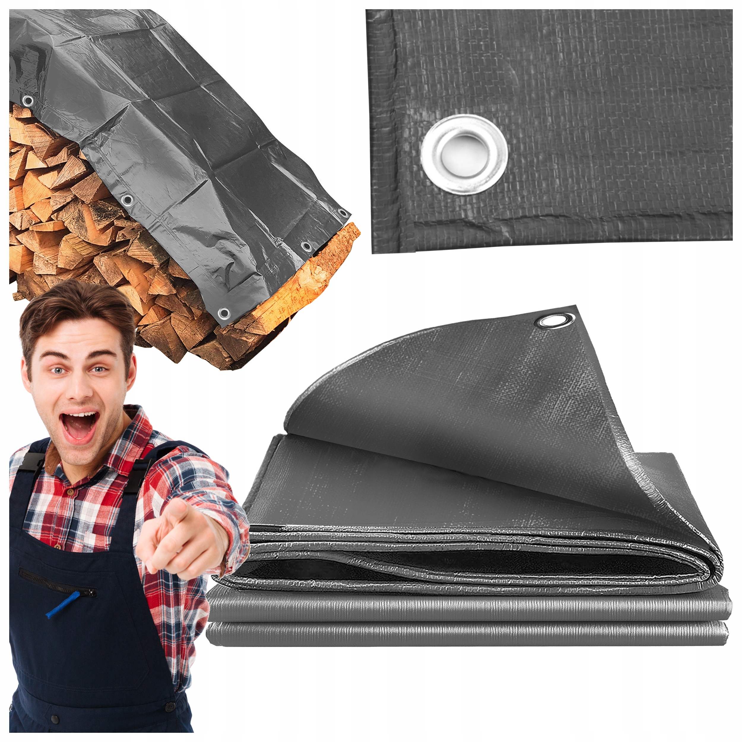 PLANDEKA DO PRZYCZEPKI NA TARAS NA SAMOCHÓD 2X4m GRUBA WODOODPORNA Mocna