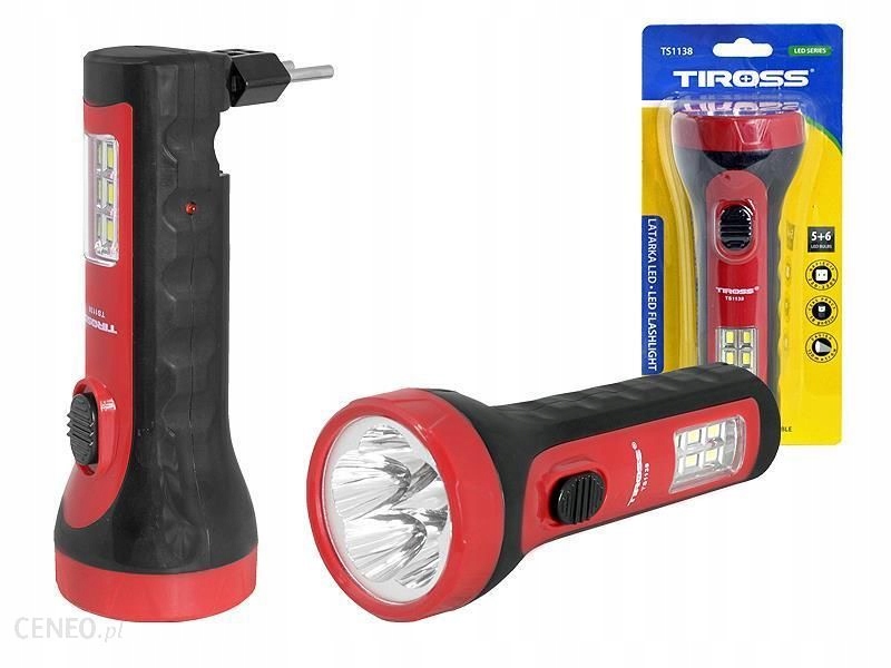 LATARKA AKUMULATOROWA Tiross 5+6 Led Smd Ts-1138 Zasilanie akumulatorowe
