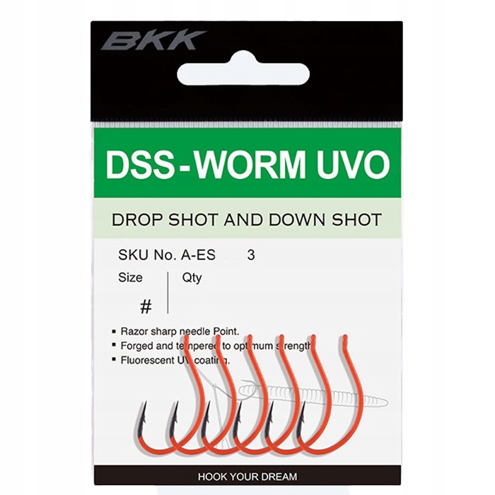 Haczyki Bkk DSS-Worm Uvo #1/0 5szt A-ES-8344