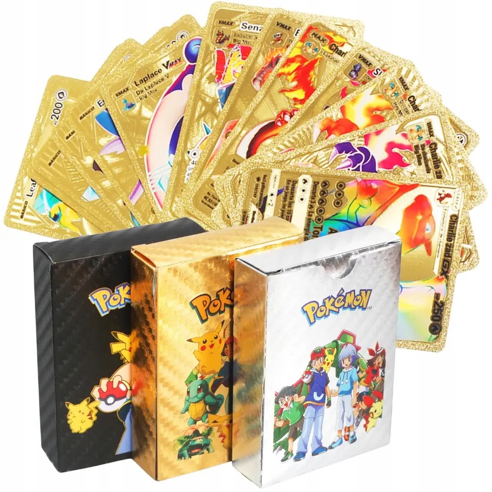 

Karty Pokemon 3w1 165 sztuk Złote Czarne Srebrne